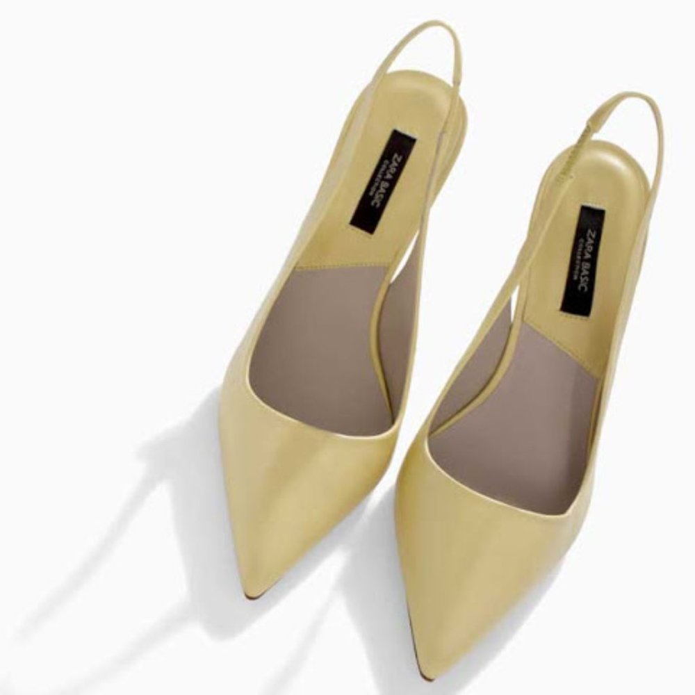 Zara Leather Slingback Pointed Heel US 7.5